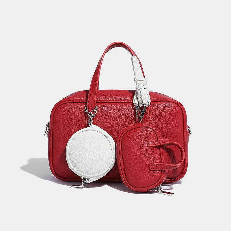 Boston Bag Women Fashion 2025 Euro-America Style Simple Shoulder Bag Handbags Composite Bag