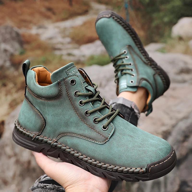 Women's Barefoot Sports Shoes Handmade Men's Boots Ankle Winter Happy Shoes Autumn Outdoor Hiking Boots High Top Shoes Anti Slip