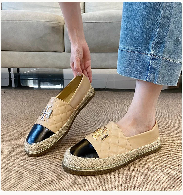 New Shoes for Women Leather Flat Boat Shoes Designer Fisherman Shoes Girl Fashion Slip-on Loafers