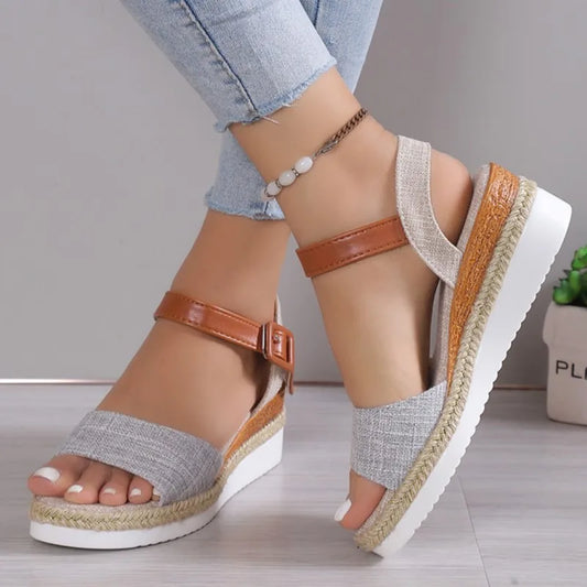 Fashion Shoes Women Sandals Wedge Shoes For Women Espadrilles Women's Sandals Non-Slip Retro Women Heels Female Footwear