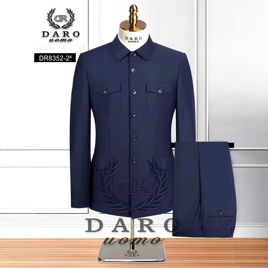 2 Piece Set (jacket+pant) Host's Wedding Dress Suit High-quality Casual Business Formal Party Prom Suits Men Clothing 2025