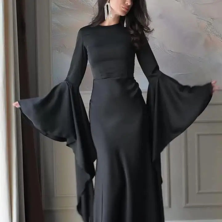 Eid Muslim Women Dress Abaya Flare Sleeve Vestidos Largos Party Caftan Jalabiya Ramadan Long Dresses Dubai Kaftan Arab Robe 2025