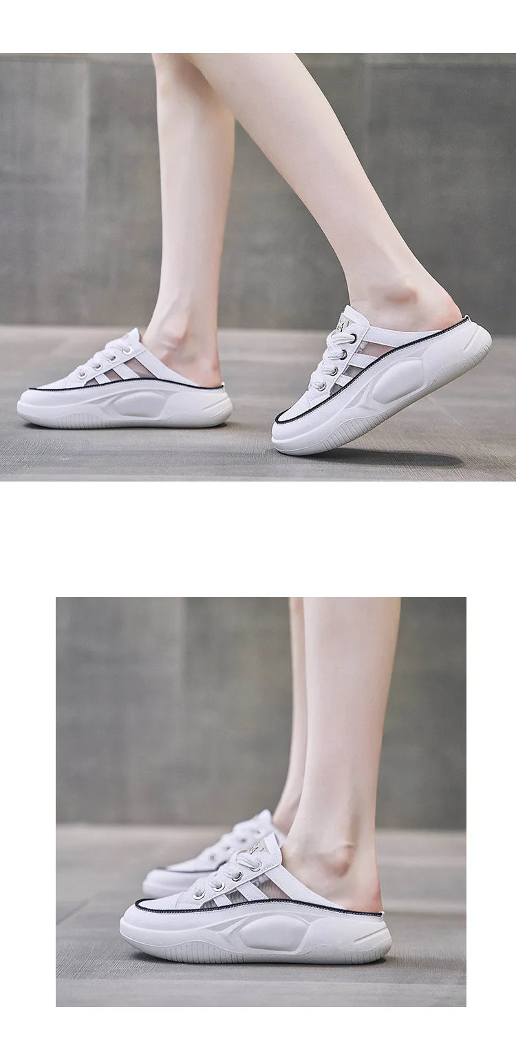 New Women's Shoes Fashion Hollow Out Breathable Thick Sole Lightweight Casual Slippers Shoes for Women Zapatos De Mujer 2023