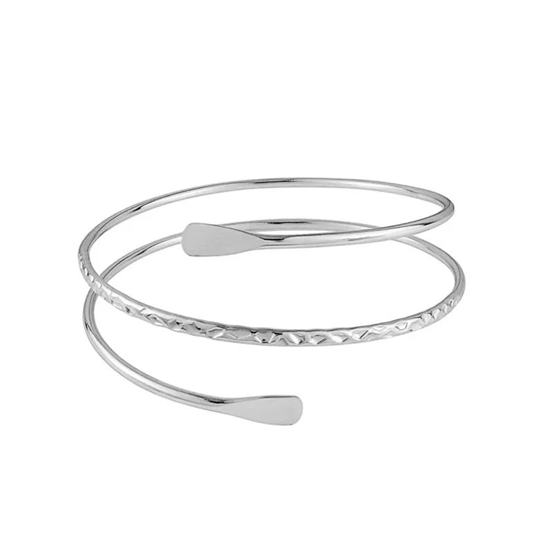 Fashion Arm Bracelet for Women Girls Mental Open Upper Arm Bangle Bracelet Simple Adjustable Armlet Armband