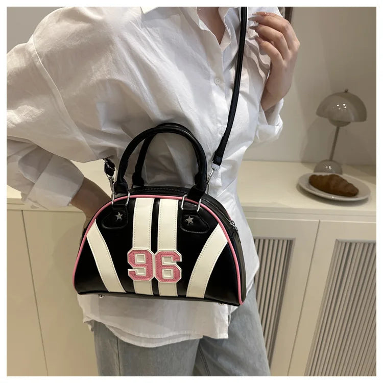 Striped Handbag Women Shoulder Bag, Chic Half Moon Armpit Bag, Stylish Tote Crossbody Bag for Women‘s Daily Work Party Travel