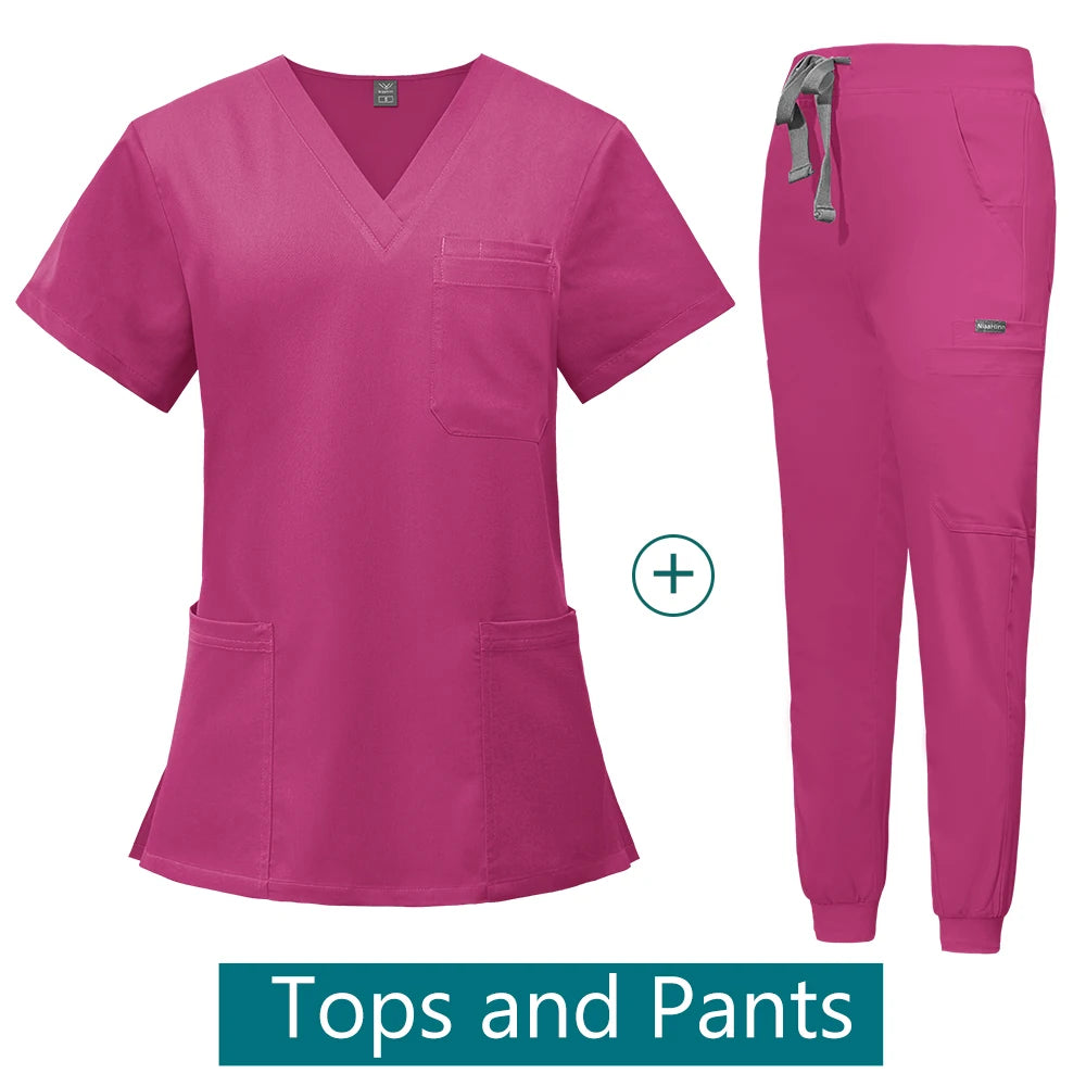 Scrubs Medical Uniforms Woman Multicolour SPA Beauty Uniform Dentist Veterinary Working Clothes Unisex Pharmacy Clinic Scrub New