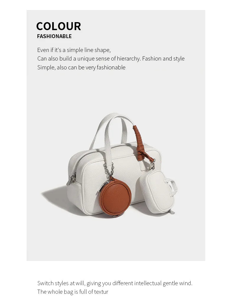 Boston Bag Women Fashion 2025 Euro-America Style Simple Shoulder Bag Handbags Composite Bag