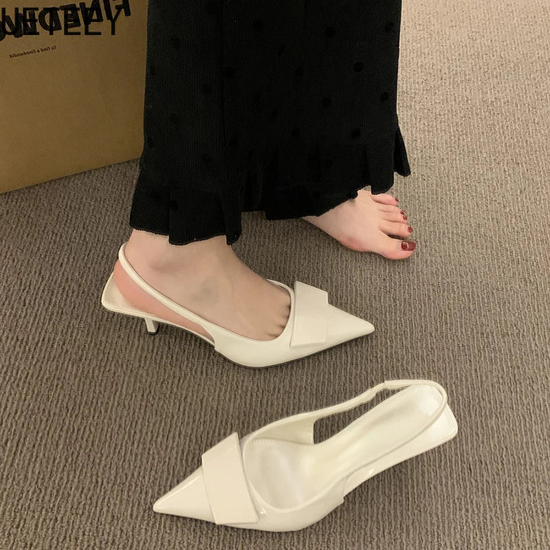 2026 Summer High Heel Women Sandals Fashion Pointed Toe Singbacks Shoes Design Style Banquet Party Sandalias Shoes