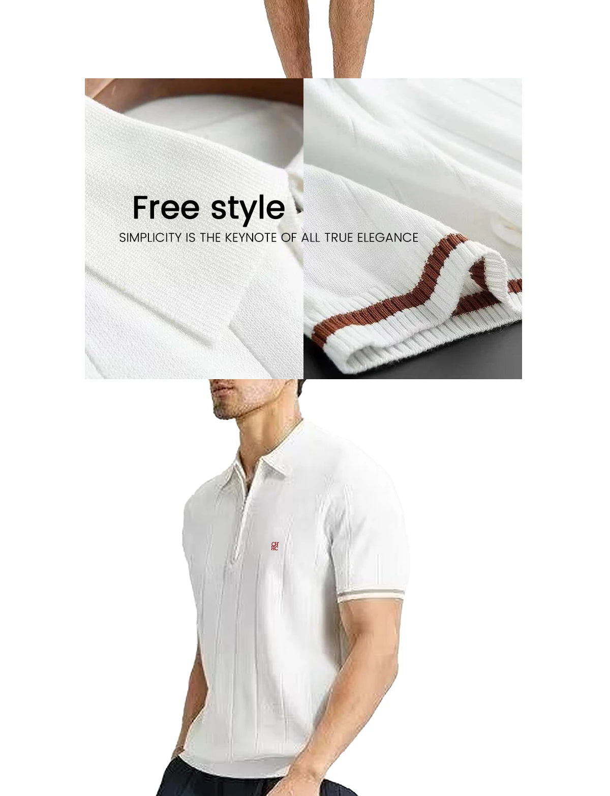 Men's T Shirt Short Sleved Polo Shirt Zipper Collar Embroidery Design Fashion Casual Men Polo Shirts Daily Tops Men T Shirt