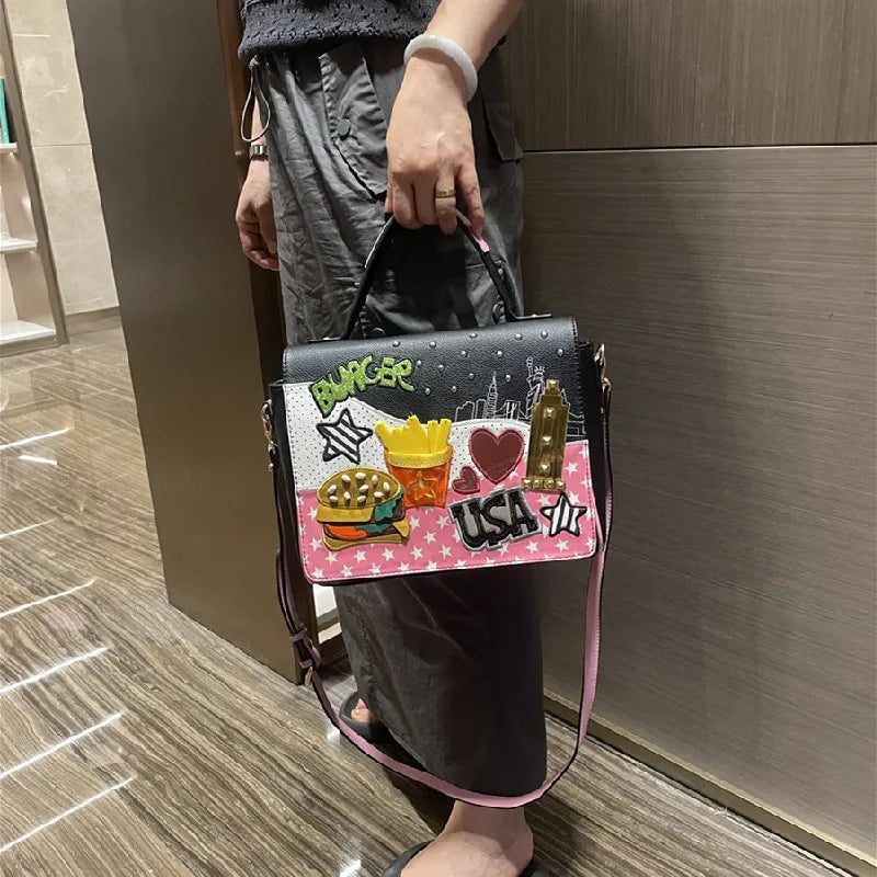 High Quality Women PU Leather Handbags Shoulder Bags Fashion Ladies Rivet Messenger Bags Casual Female Crossbody Bags for Women