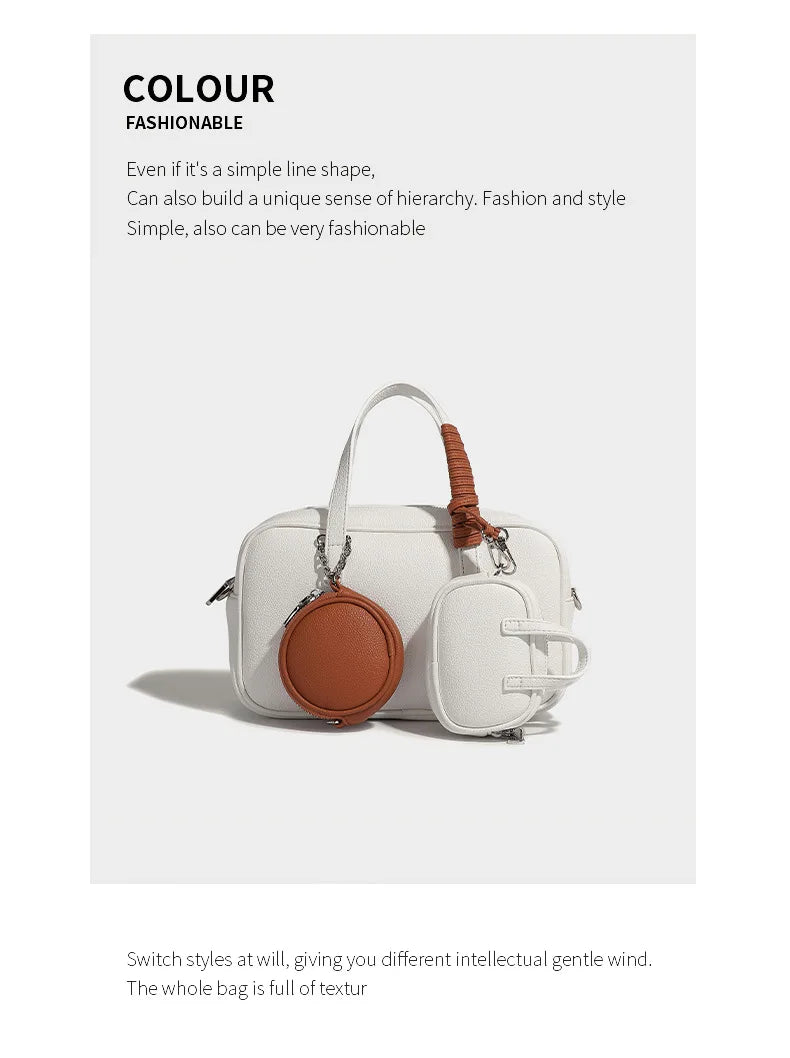 Boston Bag Women Fashion 2025 Euro-America Style Simple Shoulder Bag Handbags Composite Bag