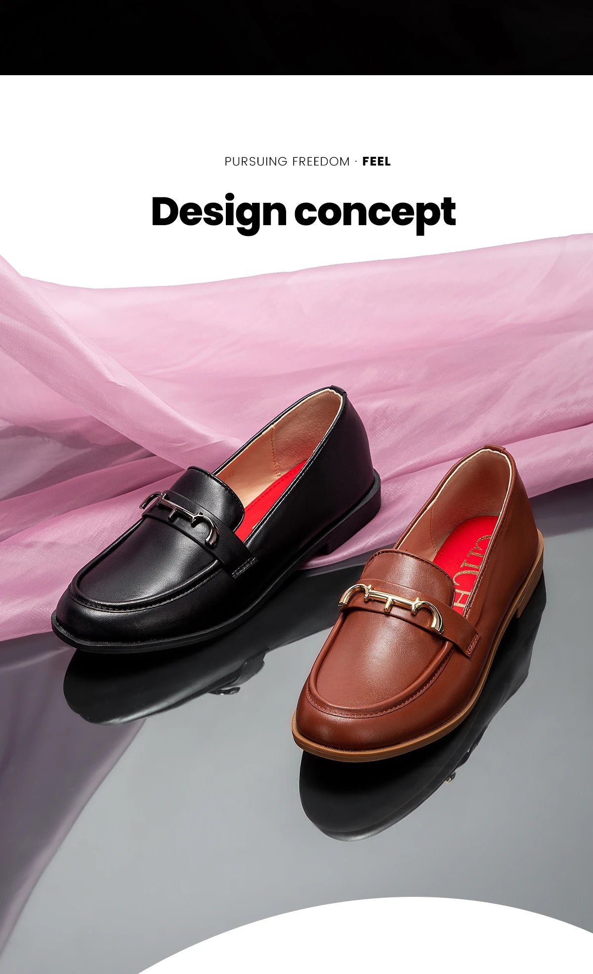 C-H Woman's Flat Shoes 2025 New Black Women's Business Shoes Commuter students