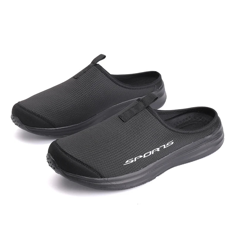 Men's Summer Slip-On Shoes Lightweight Casual Half Slippers for Women's Outdoor Soft Bottom Support Walking Shoes Size 36-46