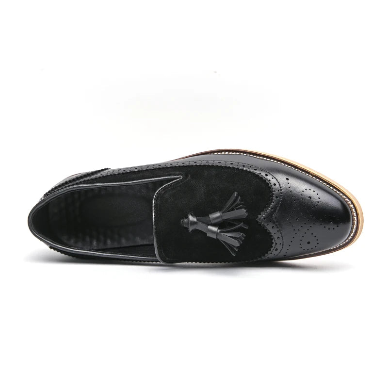 Men Business Dress Casual Fashion Elegant Formal ShoesSlip-on Evening Dress Loafers Party Tassel Leather Shoes Wedding Shoes