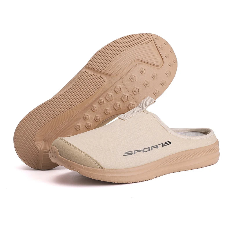Men's Summer Slip-On Shoes Lightweight Casual Half Slippers for Women's Outdoor Soft Bottom Support Walking Shoes Size 36-46