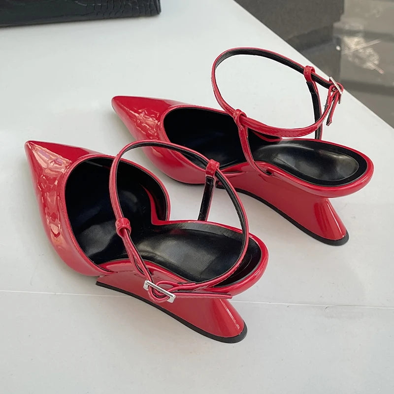 Fashion Wedges Shoes For Women Pointed Toe Female Footwear New 2026 Casual Ladies High Heels Sandals Slingbacks Heel Pumps