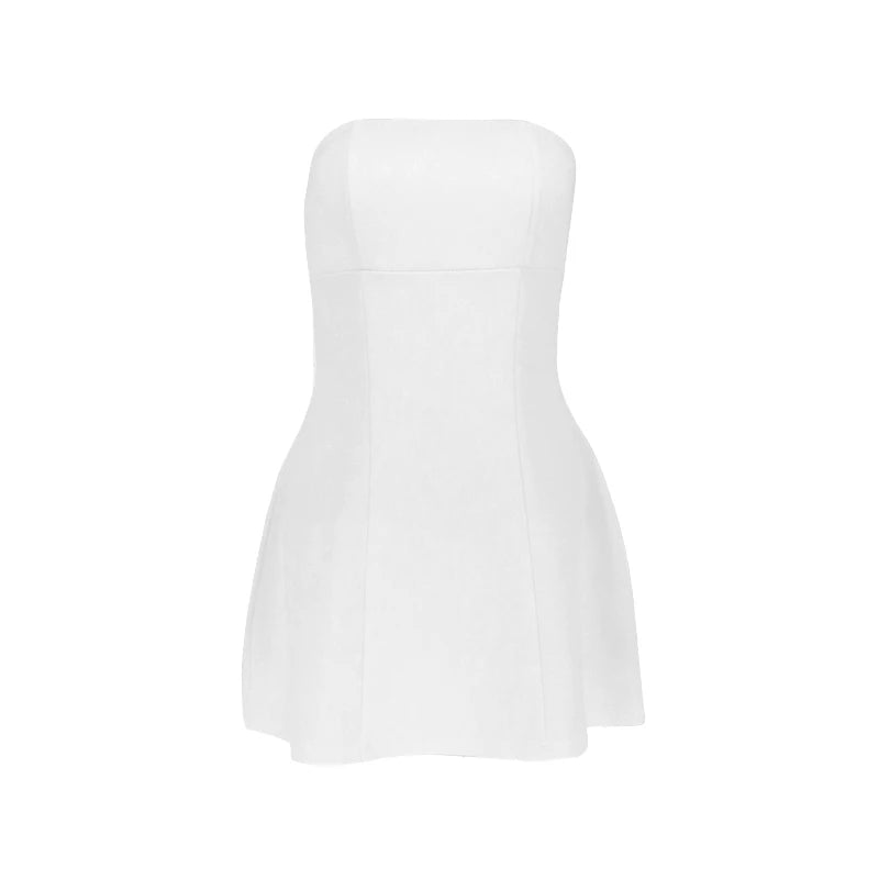 Sexy Women's A-Line Dresses Summer New Solid Sexy Sleeveless Off Shoulder Bodycon Dresses Fashion Elegant Club Party Lady Dress
