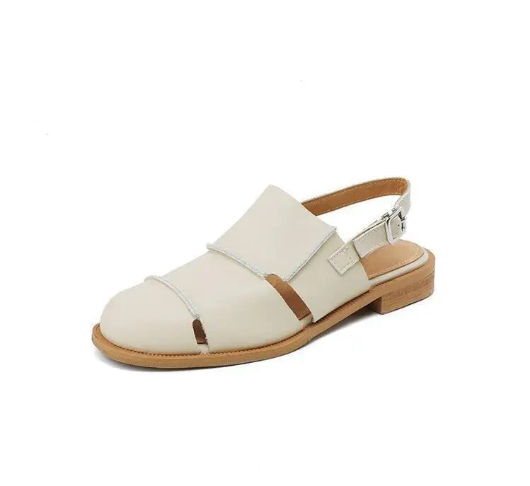 Women Sandals 2026 new Hollow Breathable Comfortable Soft Sole Low Heel Slingback Shoes Summer Fashion Versatile Casual Sandals