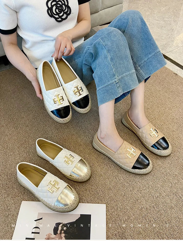 New Shoes for Women Leather Flat Boat Shoes Designer Fisherman Shoes Girl Fashion Slip-on Loafers