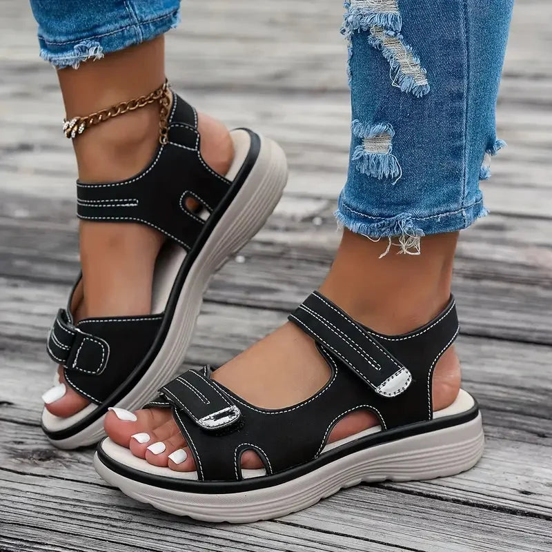 New Summer Wedge Sandals Casual Women Comfortable Fashion Thick Sole Outdoor Platform Sandals Non Slip Wading Beach Shoes Women