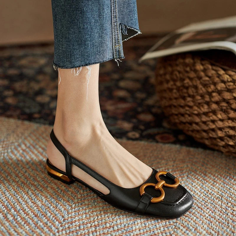 Fashion Women Sandals Elegant Casual Shoes for Woman 2022 Slip On Ladies Flats Office Party Square Heels Sandals Zapatos Mujer