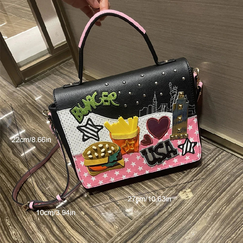 High Quality Women PU Leather Handbags Shoulder Bags Fashion Ladies Rivet Messenger Bags Casual Female Crossbody Bags for Women