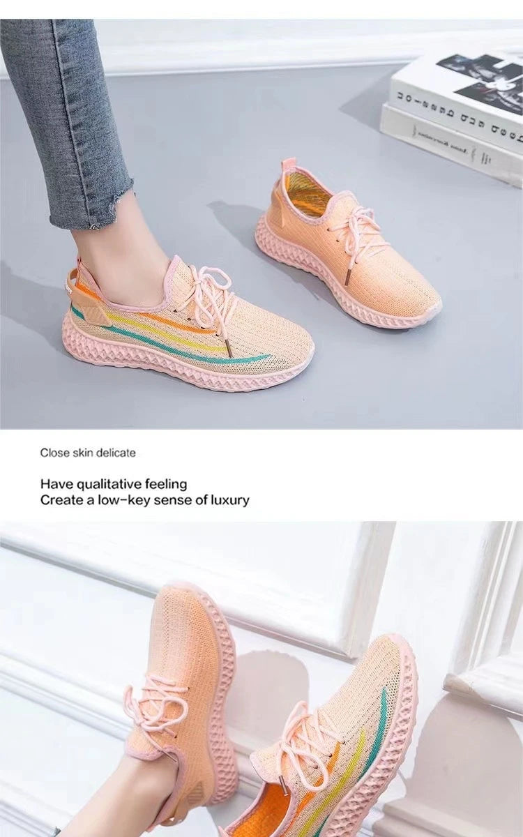Women's Platform Sports Shoes with Fashionable Trendy Design Breathable Comfortable Shoes Outdoor Hiking Walking Casual Shoes