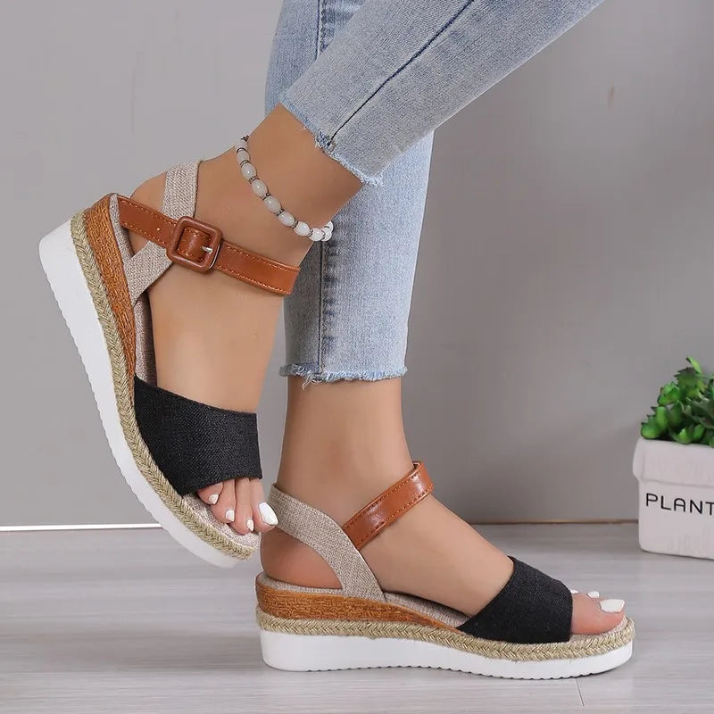 Fashion Shoes Women Sandals Wedge Shoes For Women Espadrilles Women's Sandals Non-Slip Retro Women Heels Female Footwear
