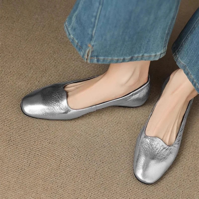 2025 New Women's Soft Sole Commuting Baotou  Shoes Spring and Autumn New Pull-on Non-slip Flat Shoes