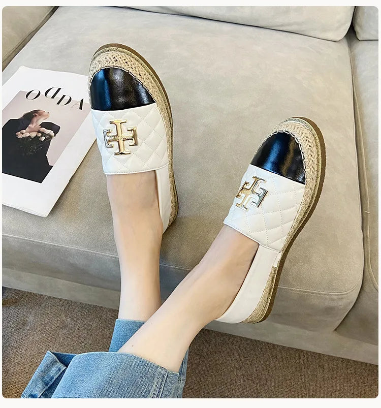 New Shoes for Women Leather Flat Boat Shoes Designer Fisherman Shoes Girl Fashion Slip-on Loafers
