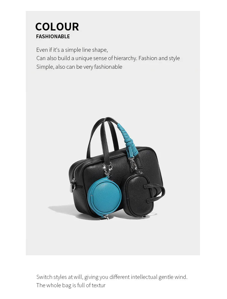 Boston Bag Women Fashion 2025 Euro-America Style Simple Shoulder Bag Handbags Composite Bag