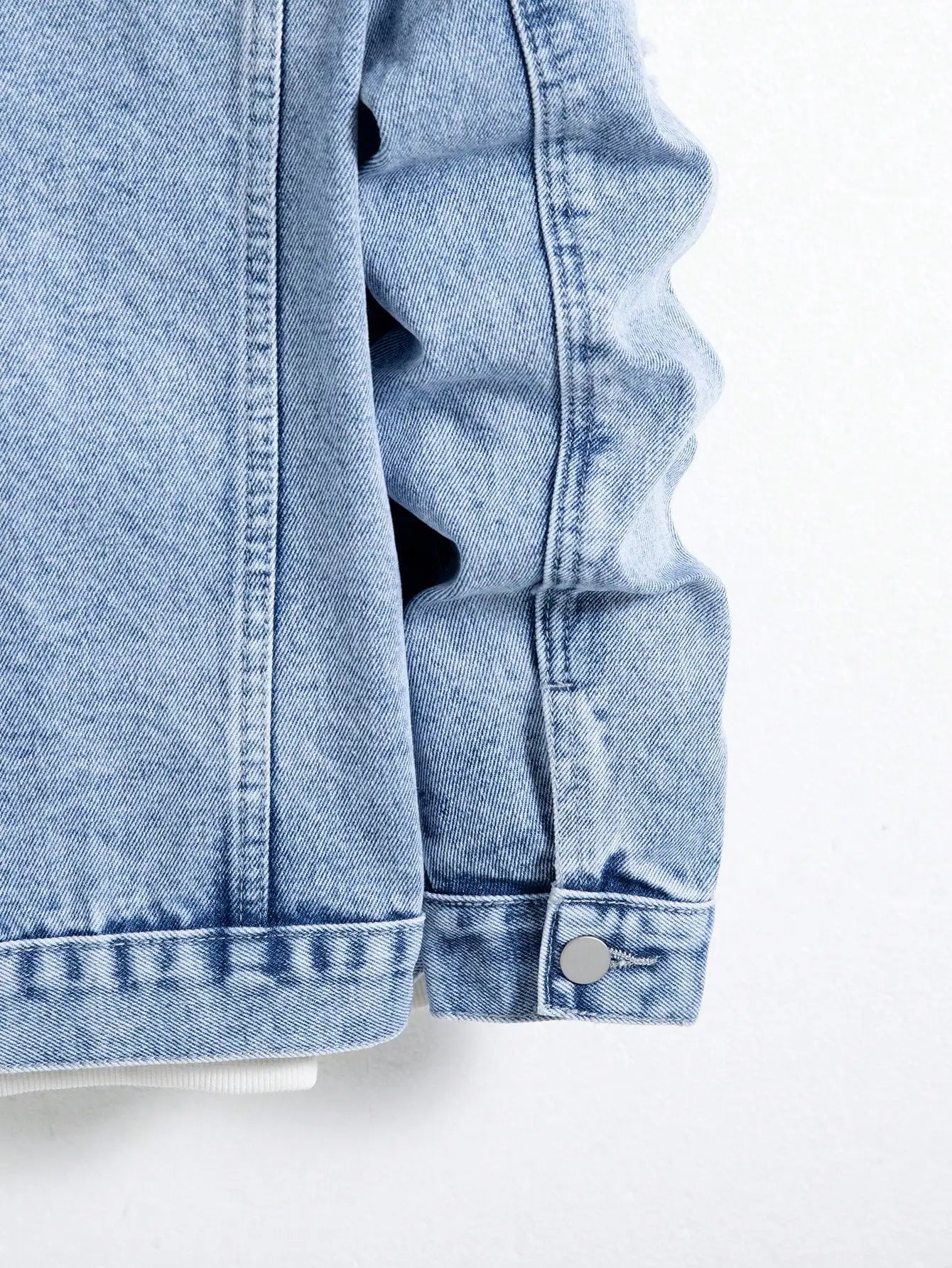 Men's denim jacket for spring and autumn. Blue ripped coat. Street fashion. Vintage - worn style. Daily casual.