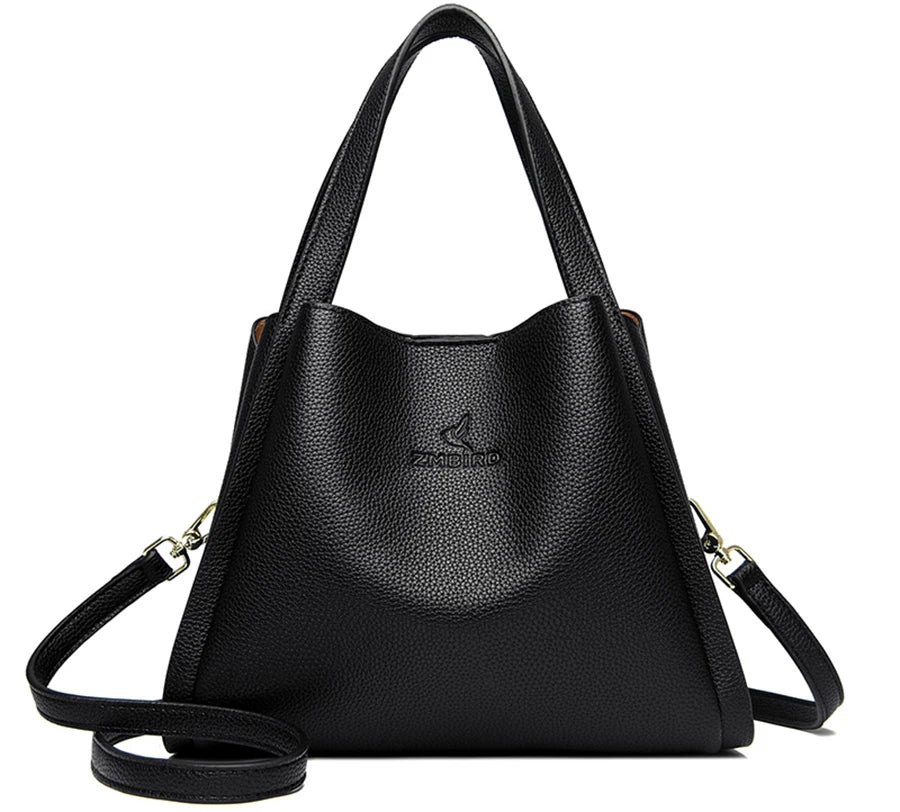Genuine Brand Soft Leather Top-handle Bags Female Handbags Women Shoulder Crossbody Totes Messanger Bag Large Capacity Big Sac