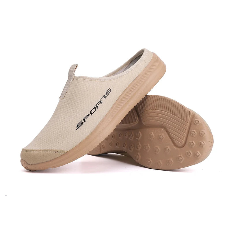 Men's Summer Slip-On Shoes Lightweight Casual Half Slippers for Women's Outdoor Soft Bottom Support Walking Shoes Size 36-46