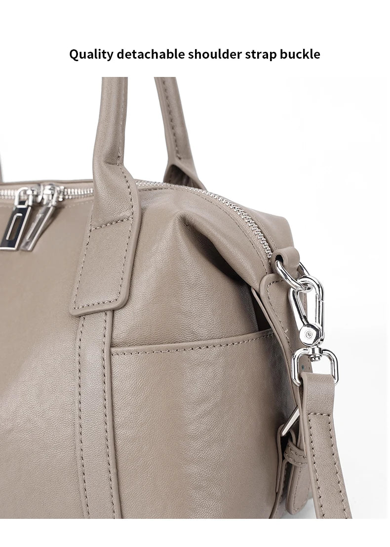 2026 New Women's Fashion Genuine Leather Handbag Female Large Capaci Luxury Designer Boston Totes Bag Shoulder Crossbody Bag
