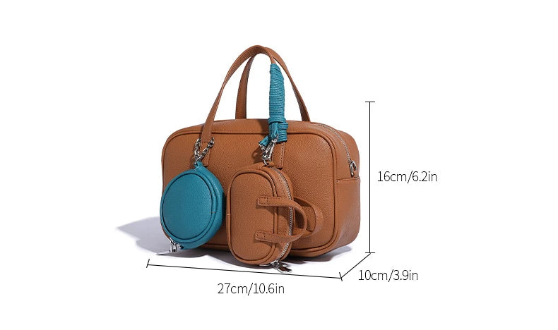 Boston Bag Women Fashion 2025 Euro-America Style Simple Shoulder Bag Handbags Composite Bag