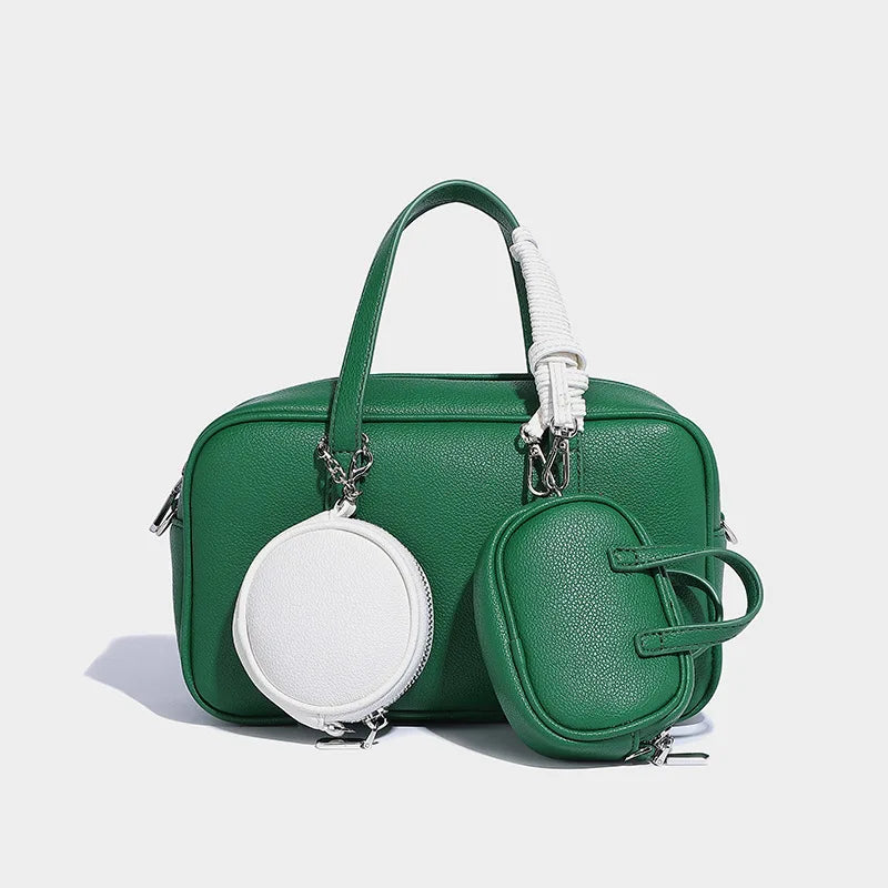 Boston Bag Women Fashion 2025 Euro-America Style Simple Shoulder Bag Handbags Composite Bag