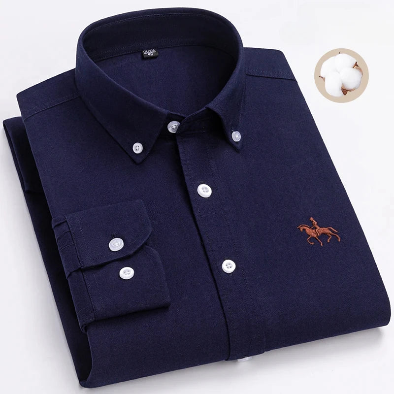 New in shirt 100%cotton plus size long-sleeve shirts for men slim fit formal fashion office shirt hight qulity plaid clothes