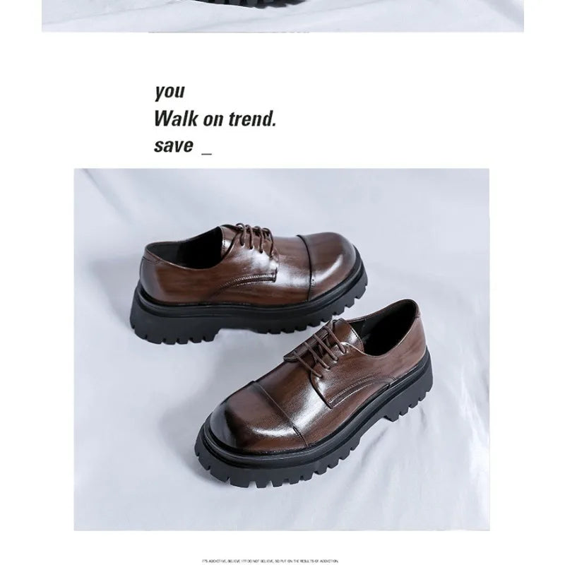Men's Fashion Business Big Head Shoes Casual Comfortable Versatile Men Leather Shoes Wedding Party GroomHigh Quality Dress Shoes