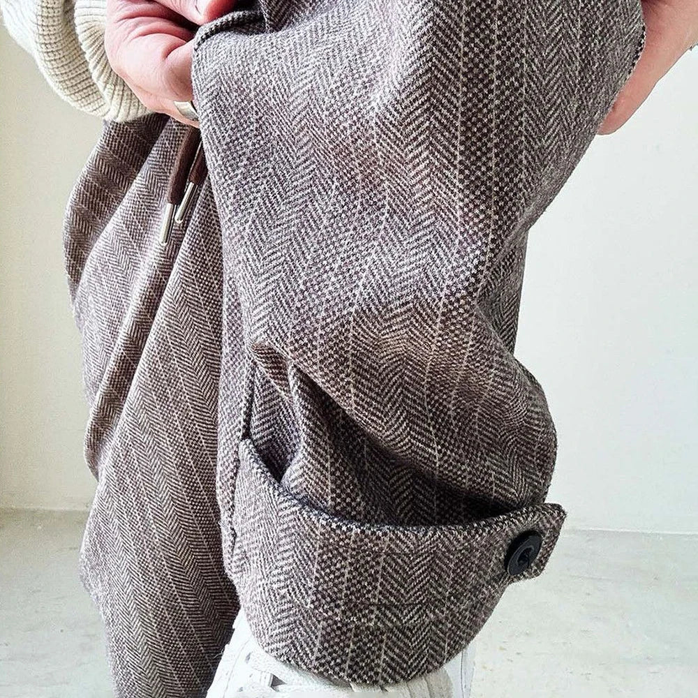 Mens Pants Casual Acrylic Pants Autumn Streetwear Fashion Personality Versatile Trend Comfort Wide-Leg Pants Men'S Clothing
