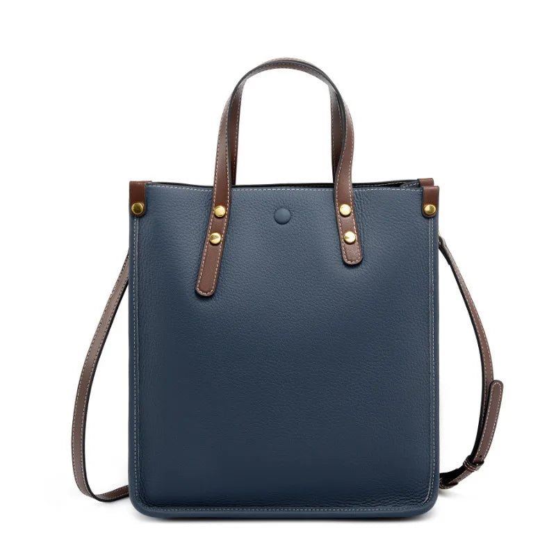 New Ladies Genuine Leather Handbags Big Women Bag Large Vintage Female 2025 Office Hand Shoulder Bags For Women Tote