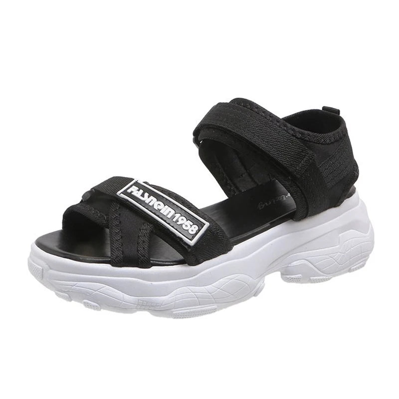 Sports Sandals For Women 2025 Summer New Flat Student Korean Thick-soled Casual Beach Sandals