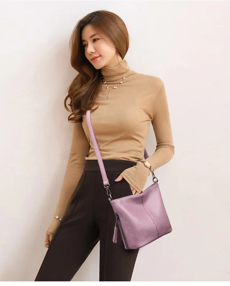 Tassels Women Hand Crossbody Bags for Female Leather Crossbody Luxury Purses and Handbags Women Shoulder Bag Designer Bucket Sac