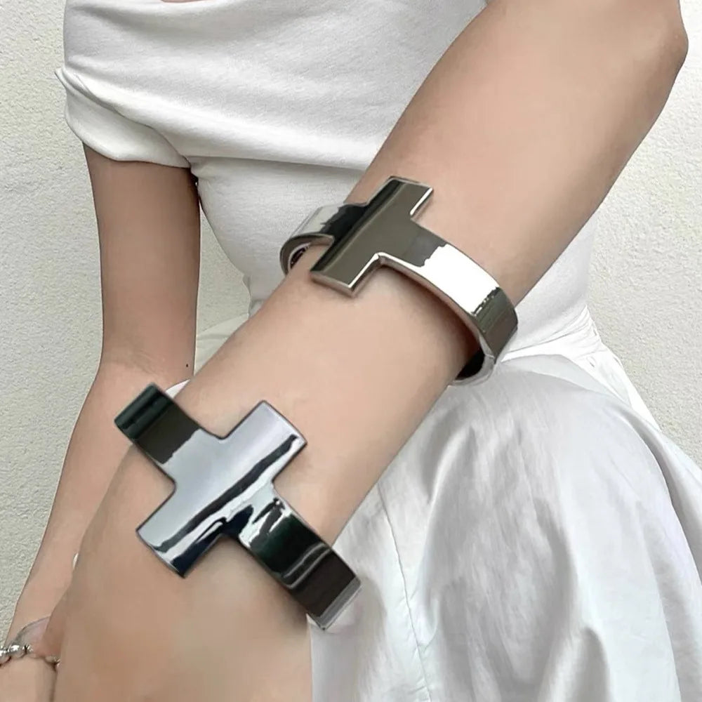 Big Cross Bangles for Women, Arm Cuff Jewelry