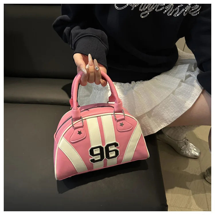Striped Handbag Women Shoulder Bag, Chic Half Moon Armpit Bag, Stylish Tote Crossbody Bag for Women‘s Daily Work Party Travel