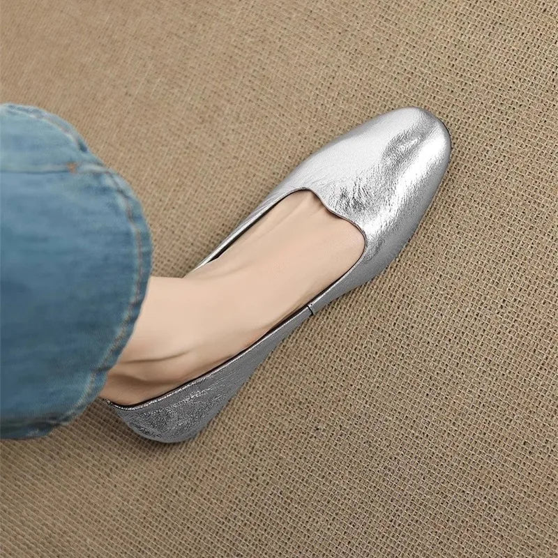 2025 New Women's Soft Sole Commuting Baotou  Shoes Spring and Autumn New Pull-on Non-slip Flat Shoes