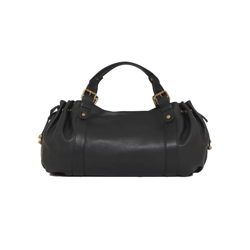 Women's Crossbody Simple Handbag Commuter Shoulder Boston Bag Stylish Versatile Work Bag Soft Polyester Interior