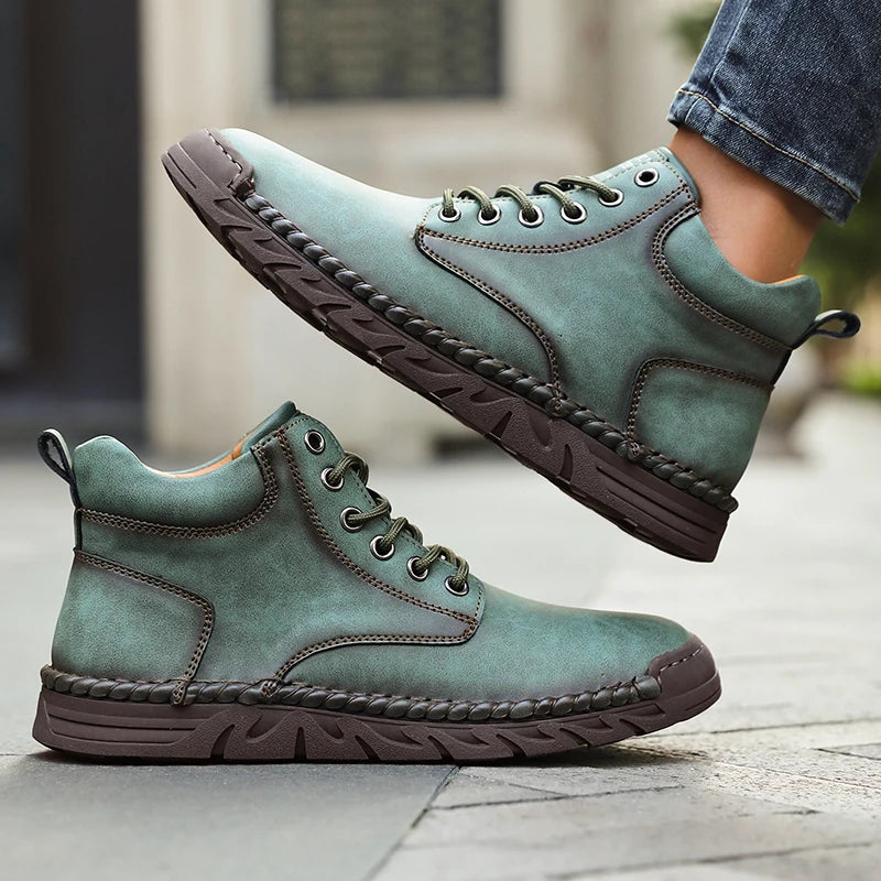 Women's Barefoot Sports Shoes Handmade Men's Boots Ankle Winter Happy Shoes Autumn Outdoor Hiking Boots High Top Shoes Anti Slip