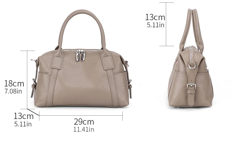 2026 New Women's Fashion Genuine Leather Handbag Female Large Capaci Luxury Designer Boston Totes Bag Shoulder Crossbody Bag