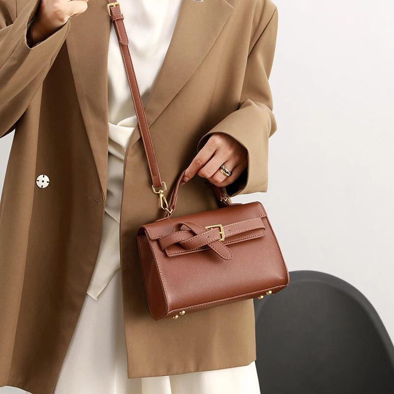 Classic Black Handbag Brand Bag Women Solid Small Pu Leather Crossbody Bag With Short Handle High End Sac A Main Designer Bosas